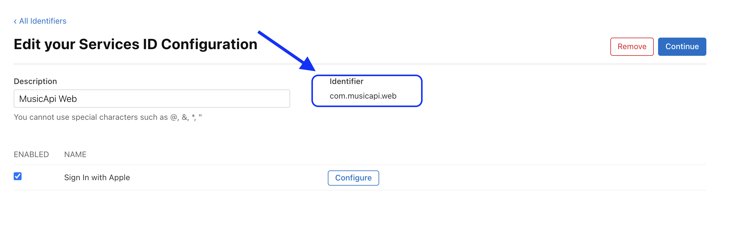 Example Apple Client ID